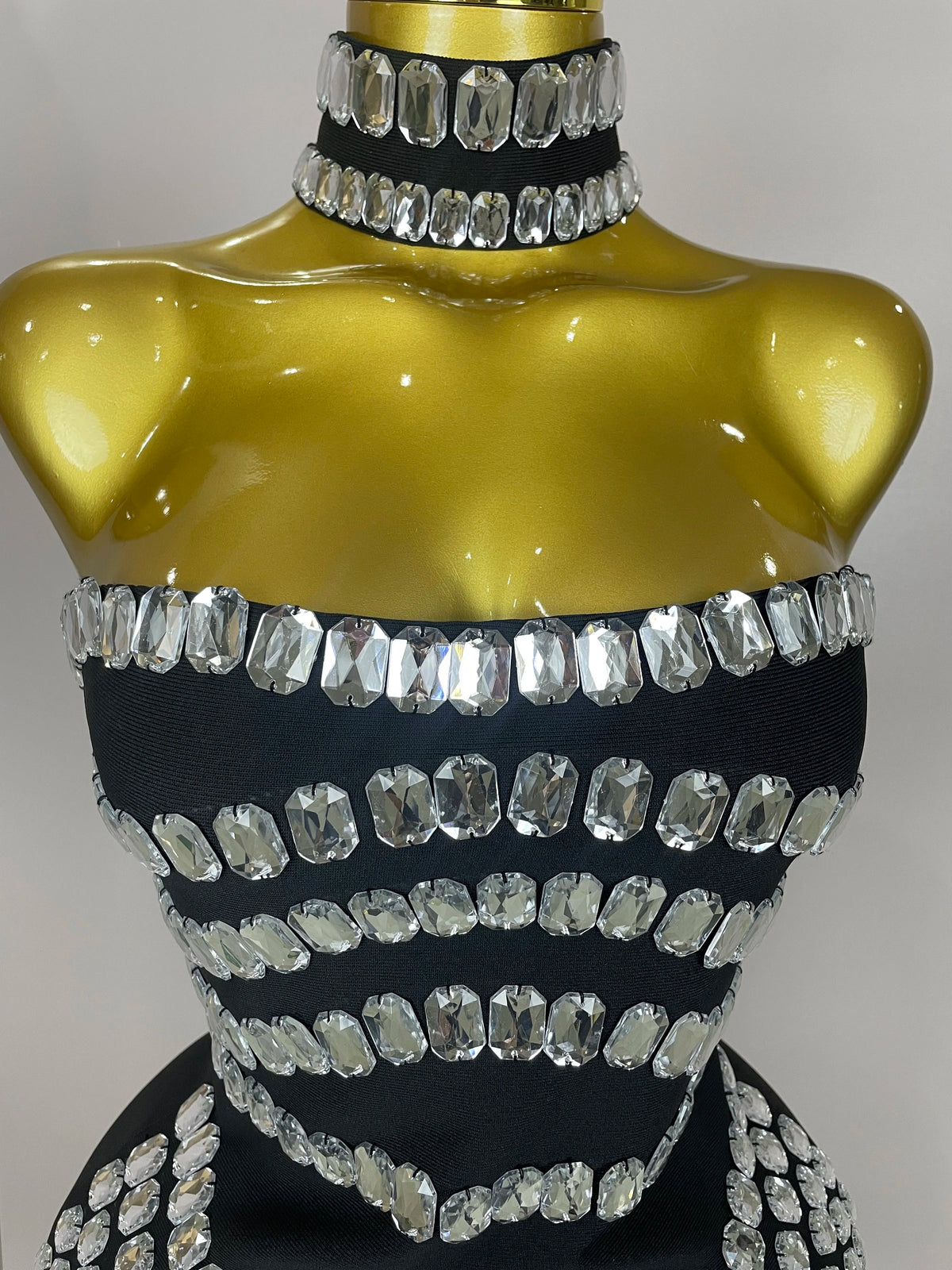 Sparkly Rhinestones Bodycon Strapless Mini Bandage