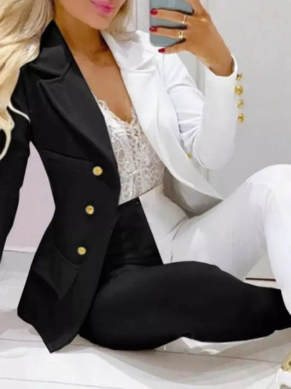 Printed Belted Blazer Pant Set