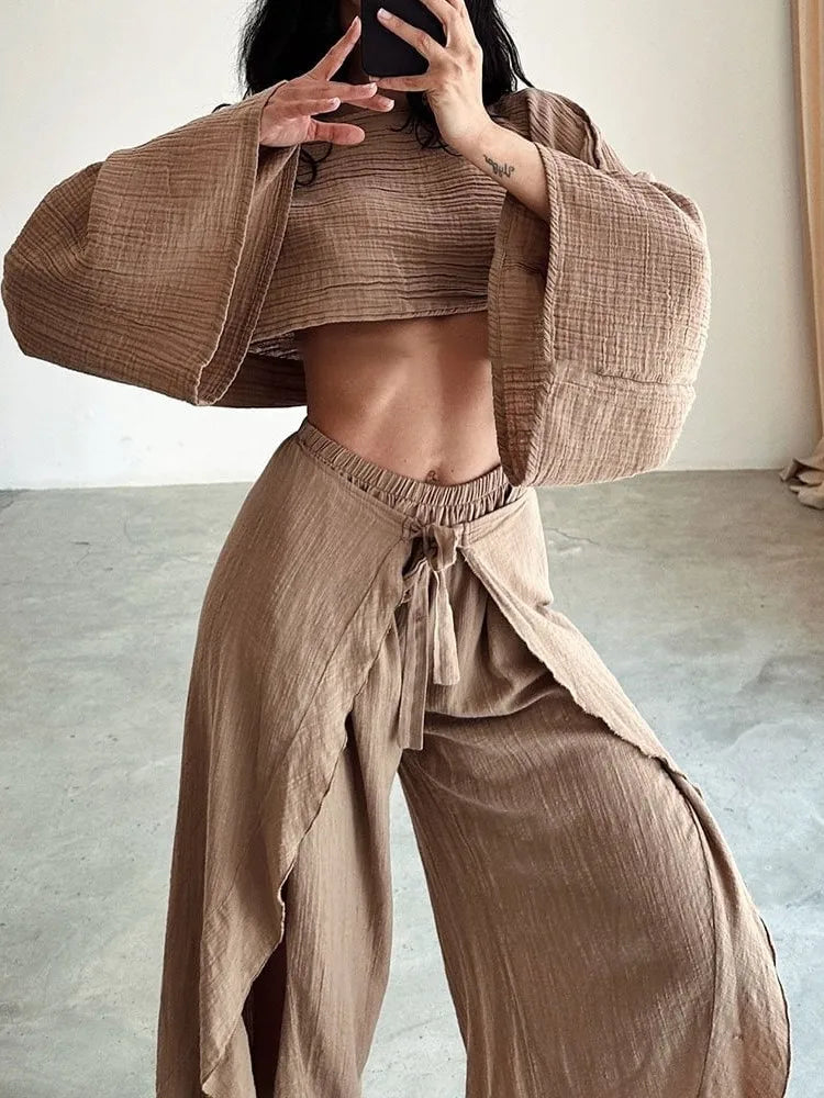 Solid Loose Sets Outfits Long Sleeve