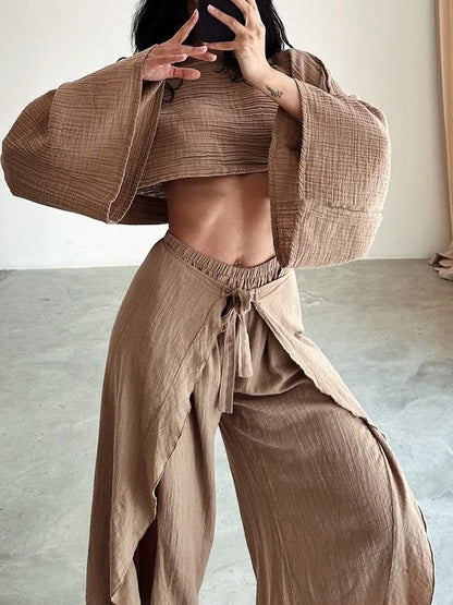 Solid Loose Sets Outfits Long Sleeve