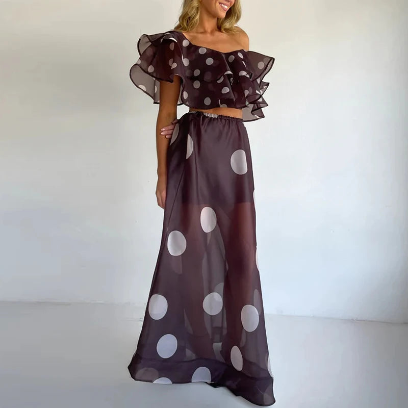 Off-Shoulder Crop Top & Maxi Skirt Set