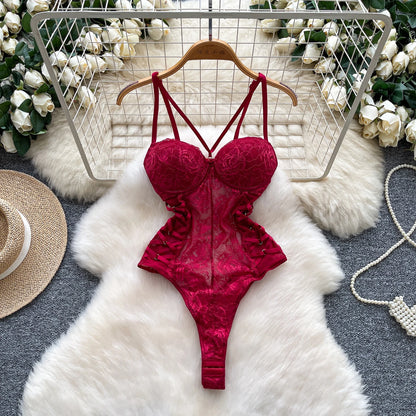 Halter lace Bodysuit Chic Elastic Bodycone