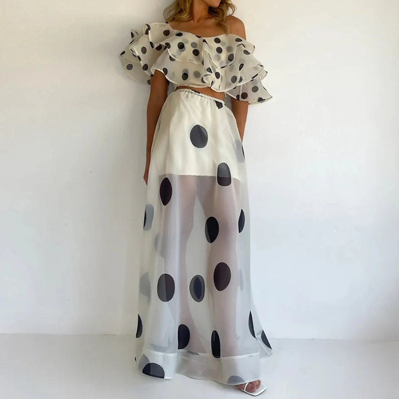 Off-Shoulder Crop Top & Maxi Skirt Set
