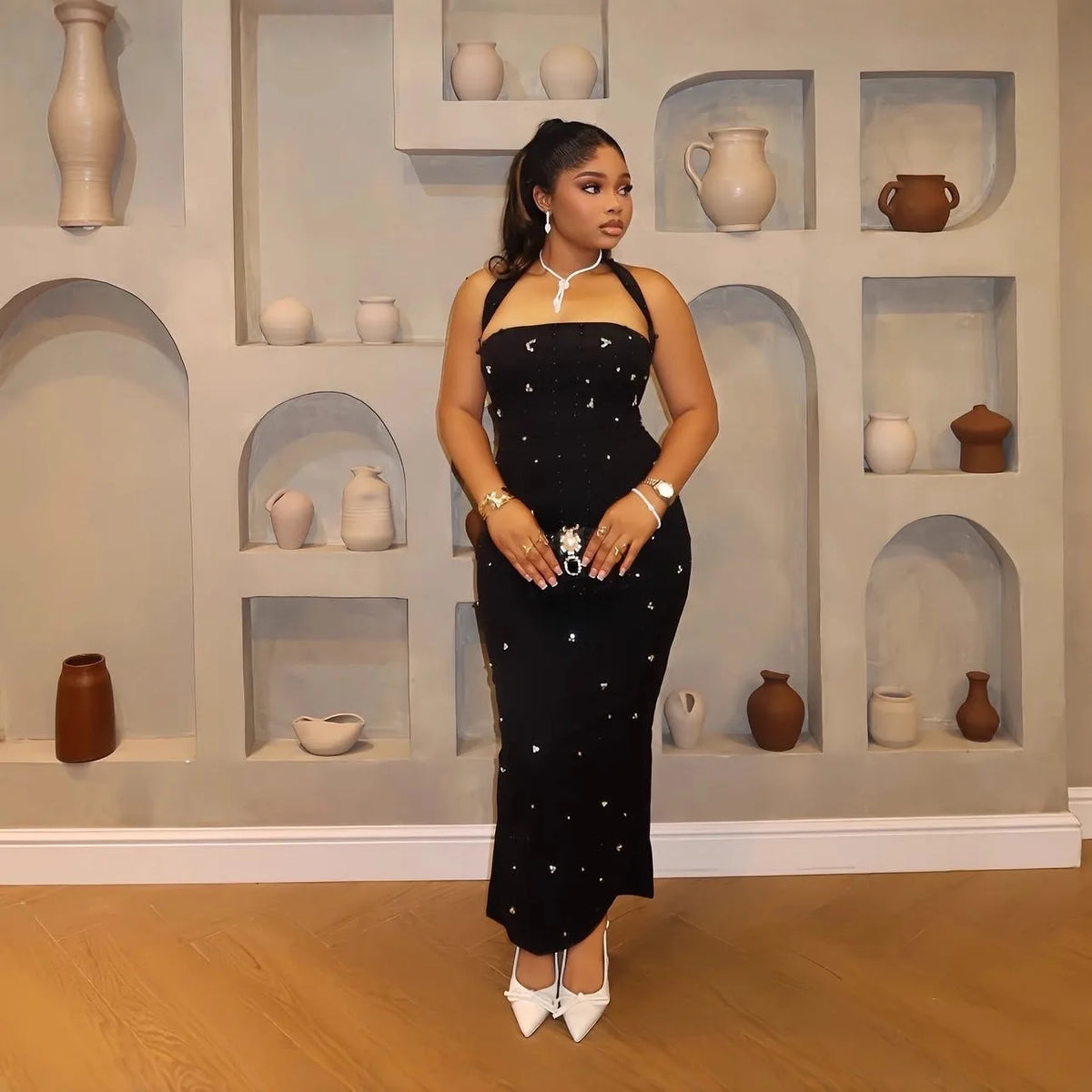 Dresses Beaded Dress Bodycon Hot Fix