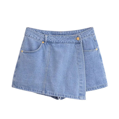 Denim Shirt & Mini Skirt Set