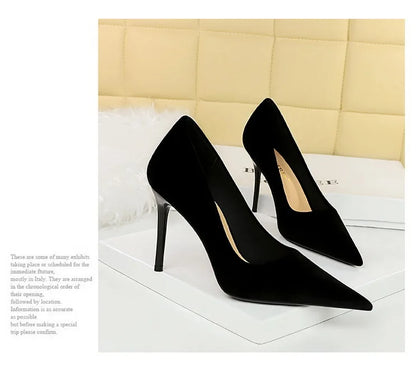 BIGTREE Shoes High Heels Shoes Suede