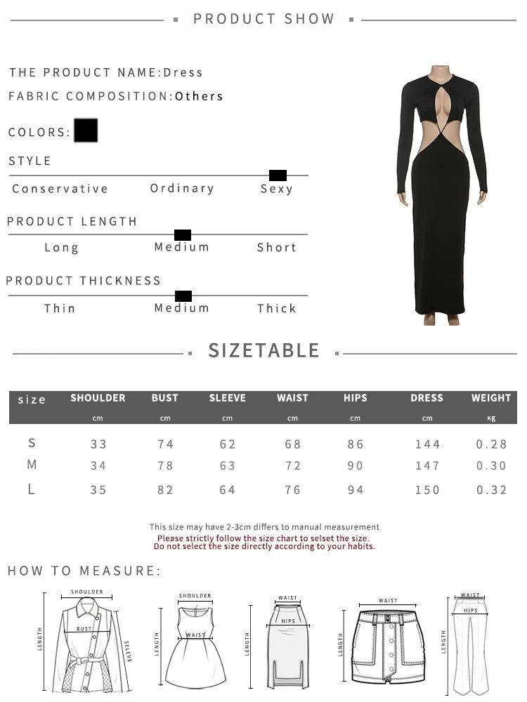 Weird Puss Sexy Coquette Dress Women Hollow Irregular Waistless Backless Full Sleeve Stretch Skinny Clubwear Hipster Vestidos