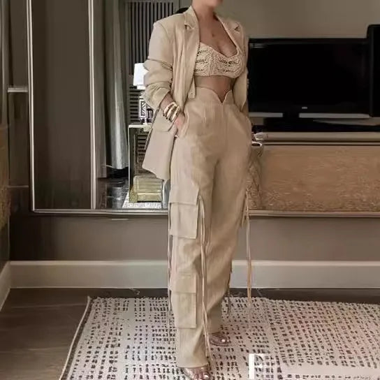 Classic Blazer & High-Waist Trouser Suit