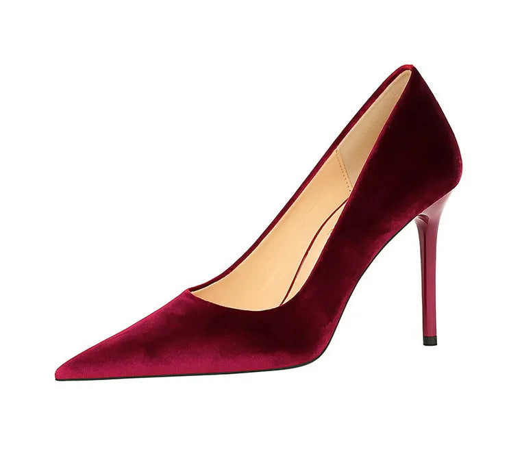 BIGTREE Shoes High Heels Shoes Suede
