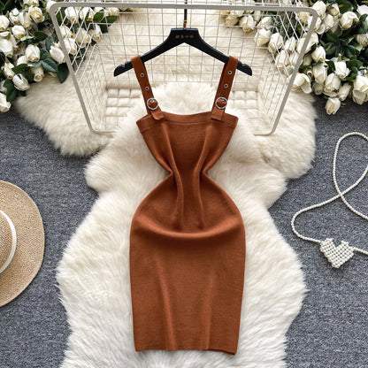 Ribbed Knit Backless Mini Dress