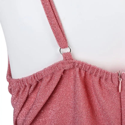 Bodycon Dress Shiny Sequins Spaghetti Strap