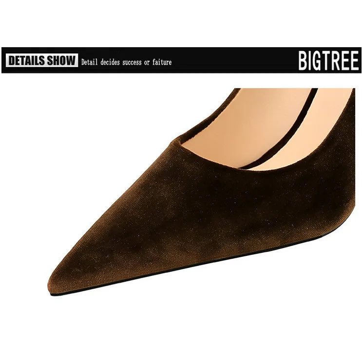 BIGTREE Shoes High Heels Shoes Suede