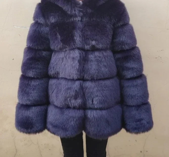 Faux Fur Fox Coats Short Coat