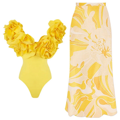 Off-Shoulder Ruffle Push-Up Swimsuit