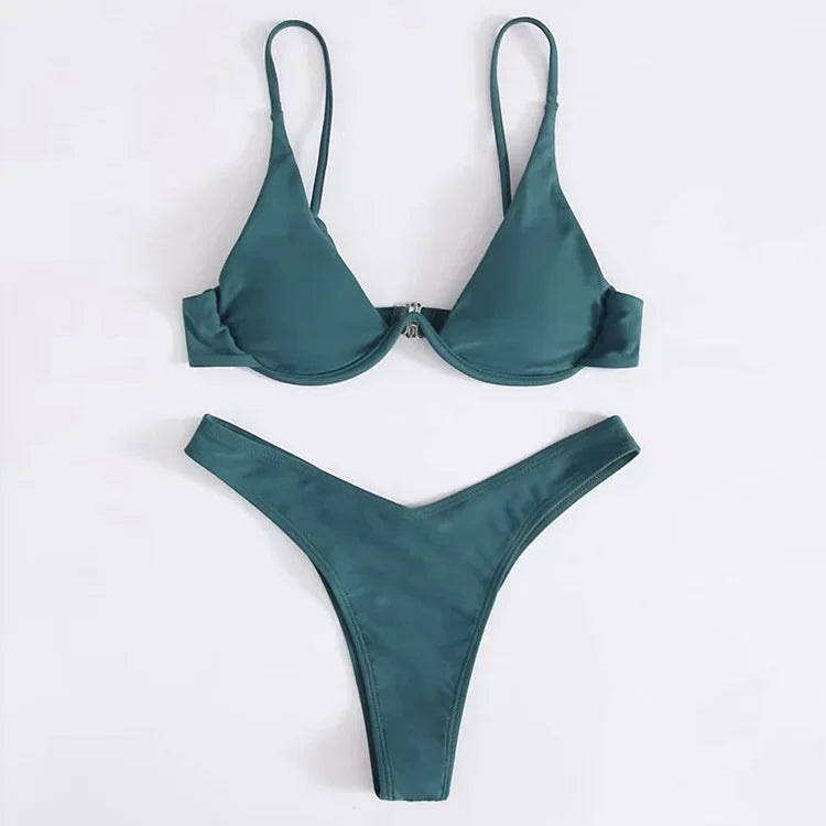 New Underwired High Cut Bikini Push