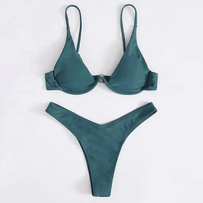 New Underwired High Cut Bikini Push