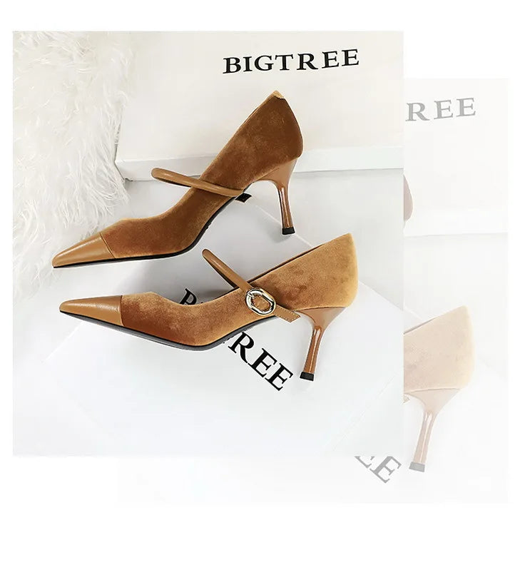 BIGTREE Shoes New Buckle Design Pumps