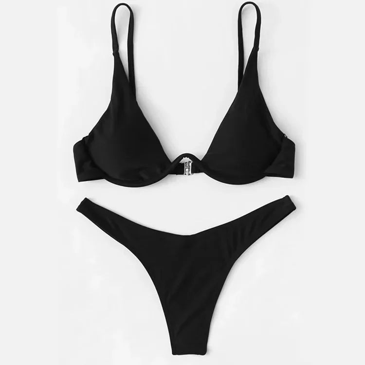 New Underwired High Cut Bikini Push