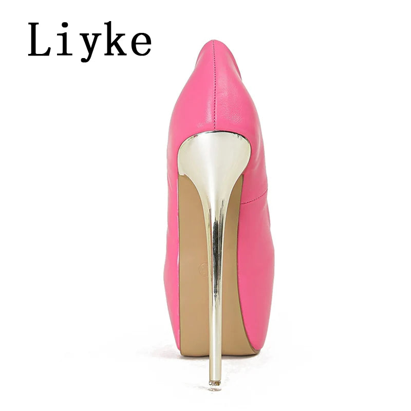 Liyke Runway Style Metal Thin High