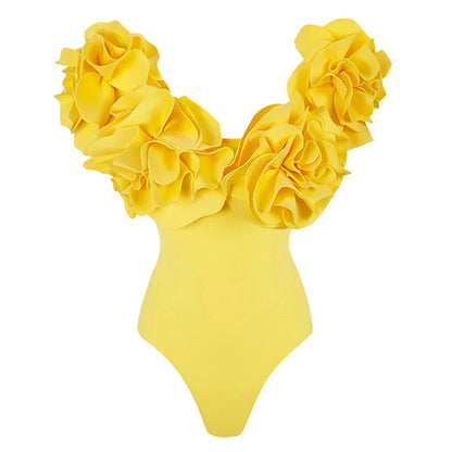 Off-Shoulder Ruffle Push-Up Swimsuit