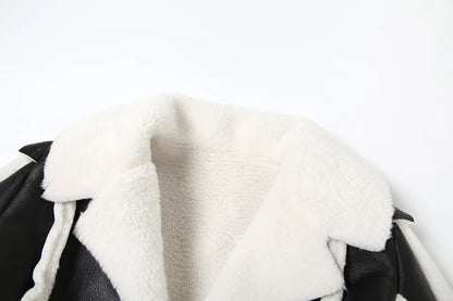 Furry Patchwork Crop Jacket