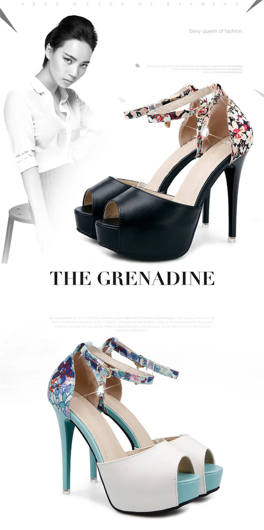 Floral Crystal Buckle Platform Sandals