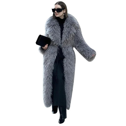 Y2K Faux Fur Long Coat