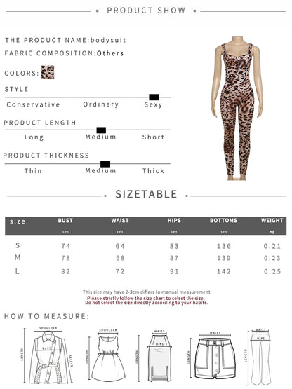 Leopard Print Stretch Jumpsuit
