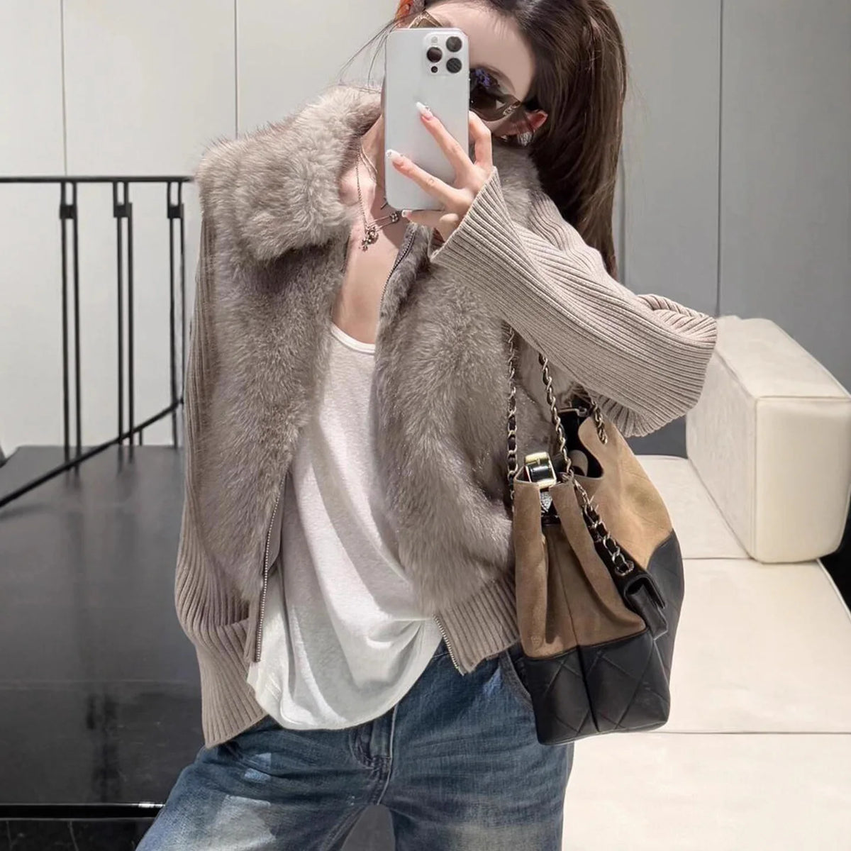New Young Environmentally Friendly Fur Jacket