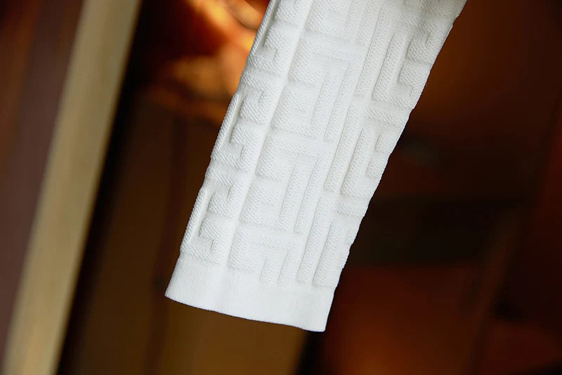 Elegant Design New Fall Slim Fit Notched Sweater Tops Mini Skirt Stretchy Knitted 2 Pieces OL Sets with Belt