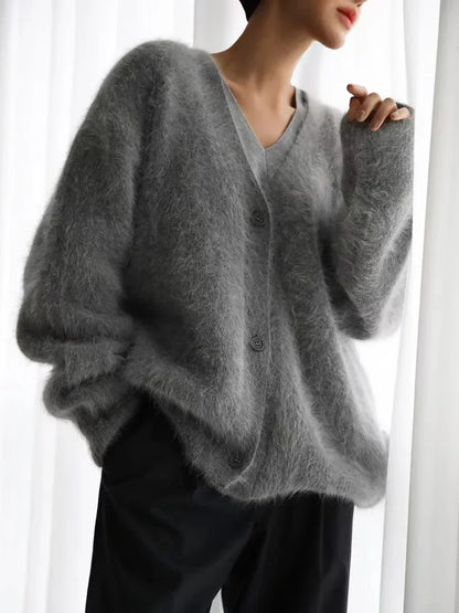 Cardigans Korean V-neck Sweater Coat Long