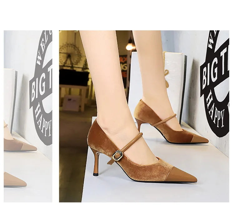 BIGTREE Shoes New Buckle Design Pumps