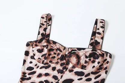 Leopard Print Stretch Jumpsuit