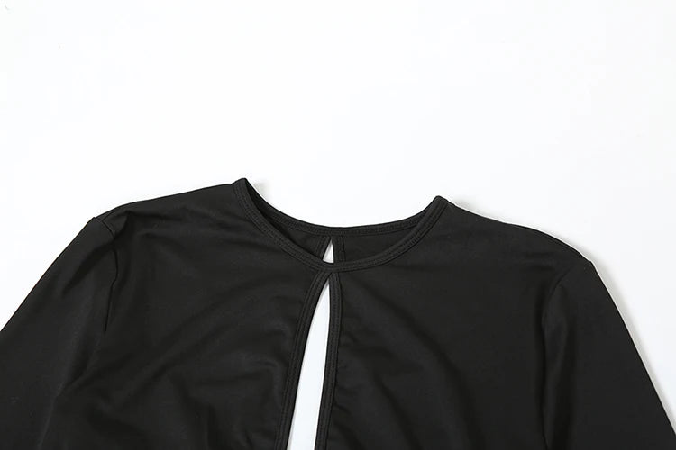 Weird Puss Sexy Coquette Dress Women Hollow Irregular Waistless Backless Full Sleeve Stretch Skinny Clubwear Hipster Vestidos