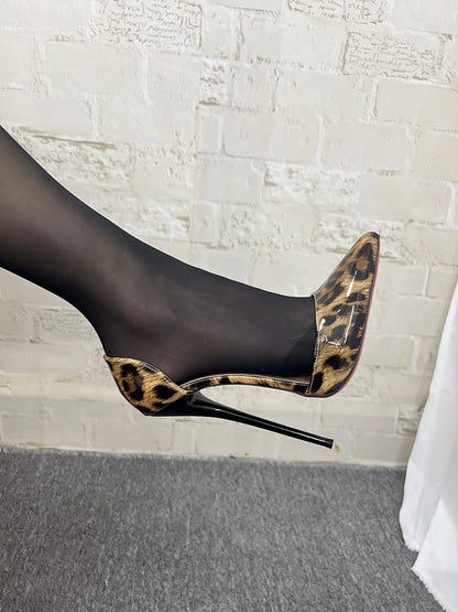 CACA 16/14cm Leopard Patent Leather Pumps,Fetish
