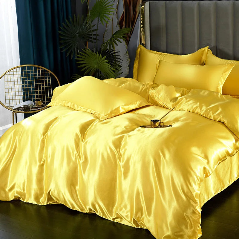 Luxury Mulberry Silk Solid Bedding Set