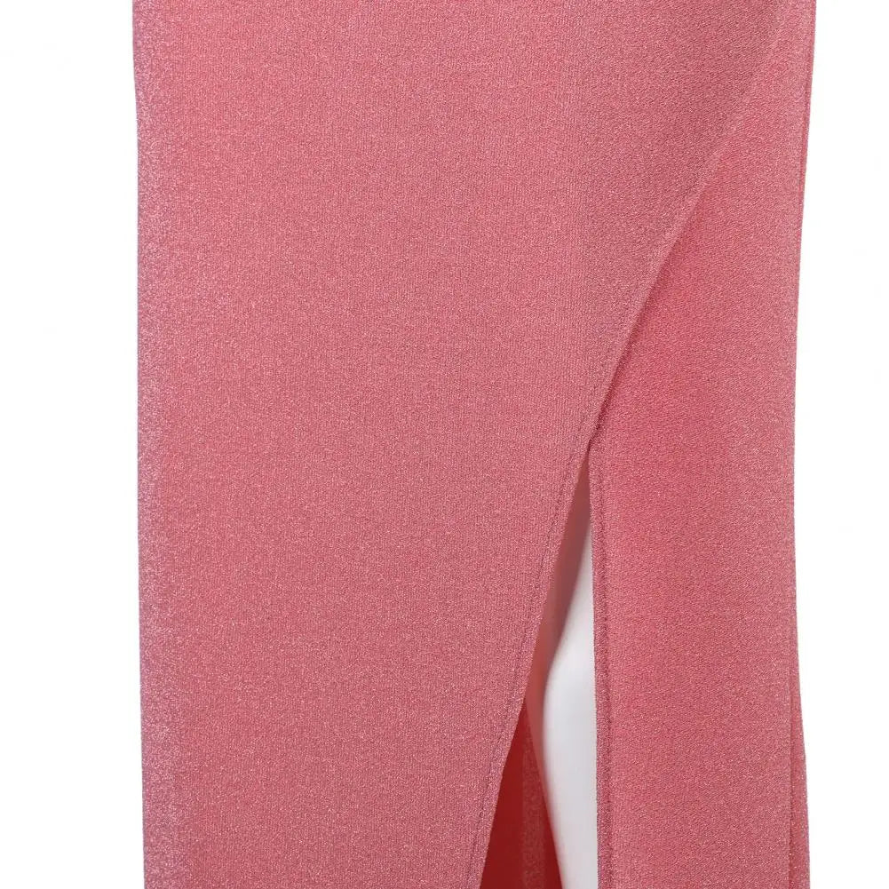 Woman Spring Summer Bodycon Dress Sexy Shiny Sequins Spaghetti Strap Split High Waist Dress Lady Prom Dress Evening Dresses