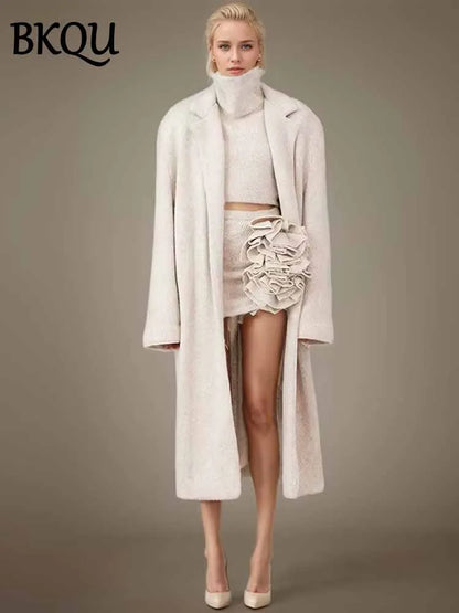 Knitted 3-Piece Cardigan & Mini Skirt Set