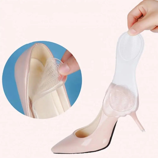 2 Pair High Heels Insoles Self-adhesive Pain Relief Prevent Feet From Sliding 3/4 Insert Cushion High Heels Shoes Grinding