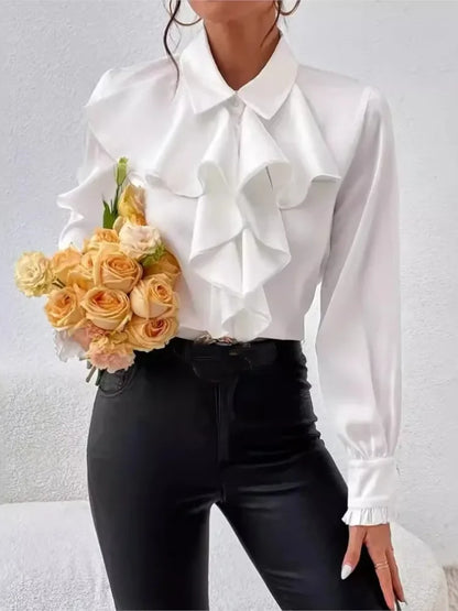 Shirts White Ruffled Blouse Tops New
