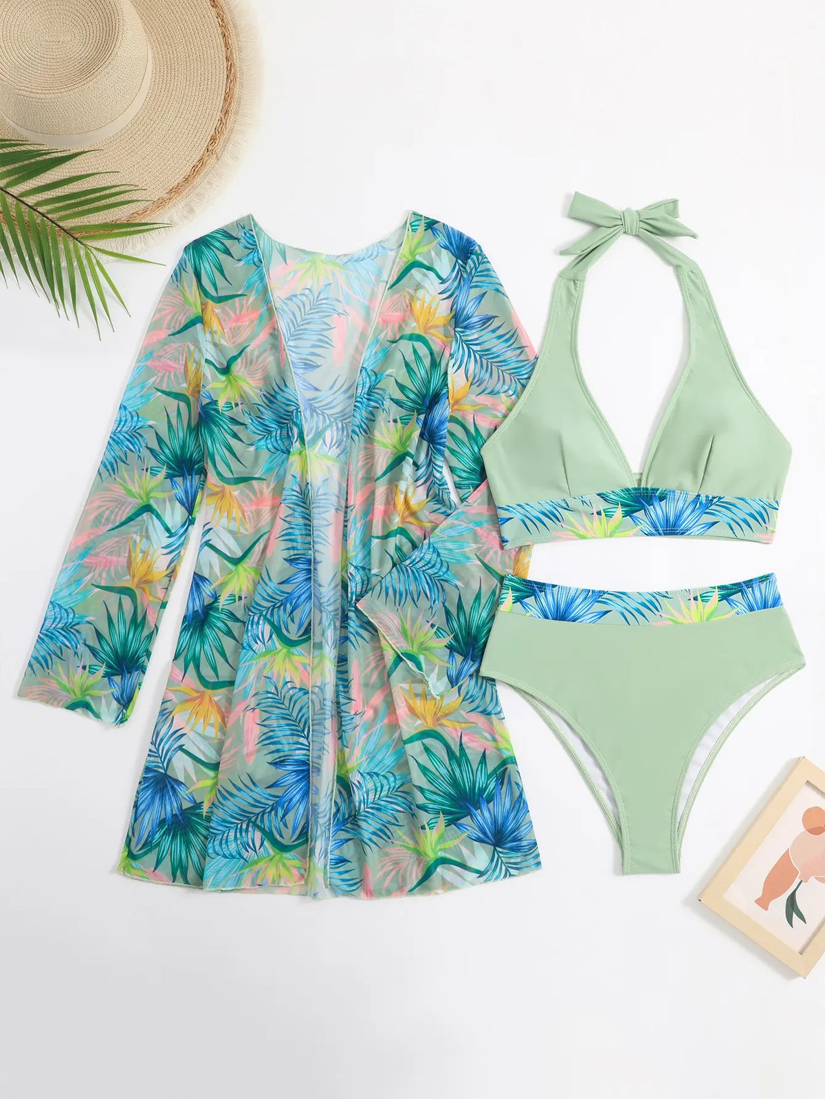 Halter Print Bikini Sets Swimsuit With