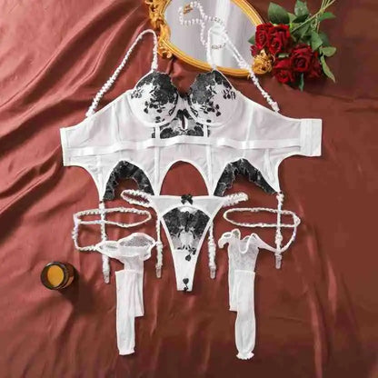 3-Piece Lace Garter Belt Set