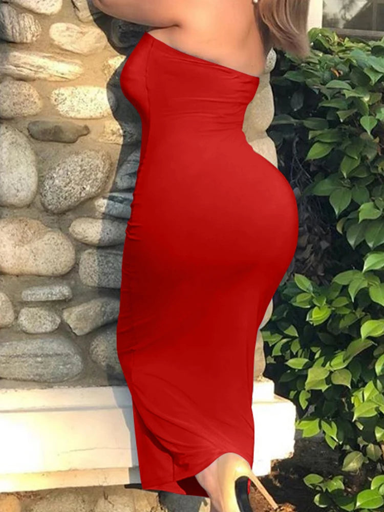 Sleeveless Chest Wrapped Long Beach Dress