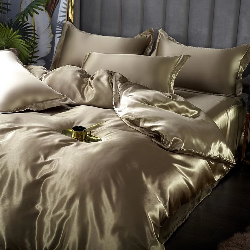 Luxury Mulberry Silk Solid Bedding Set