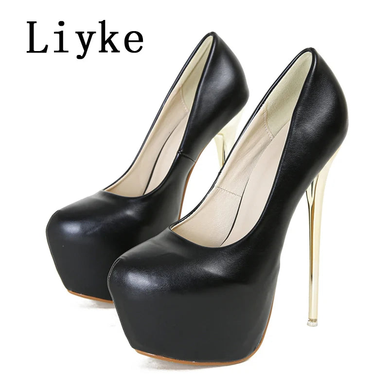 Liyke Runway Style Metal Thin High
