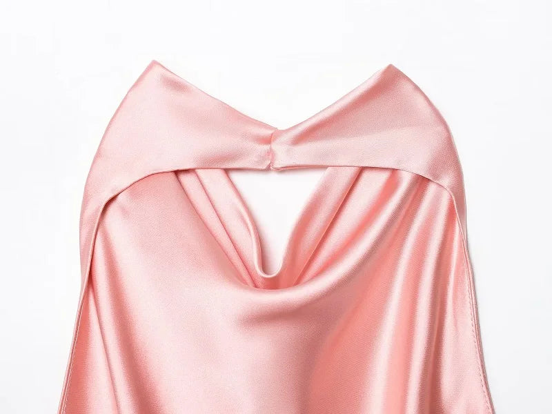 Satin Backless Halter Camisole Top