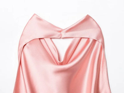 Satin Backless Halter Camisole Top