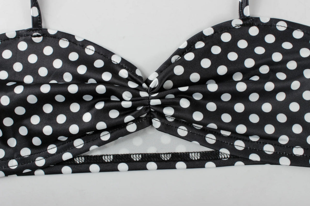 Polka Dot Halter Tank & Bike Shorts Set