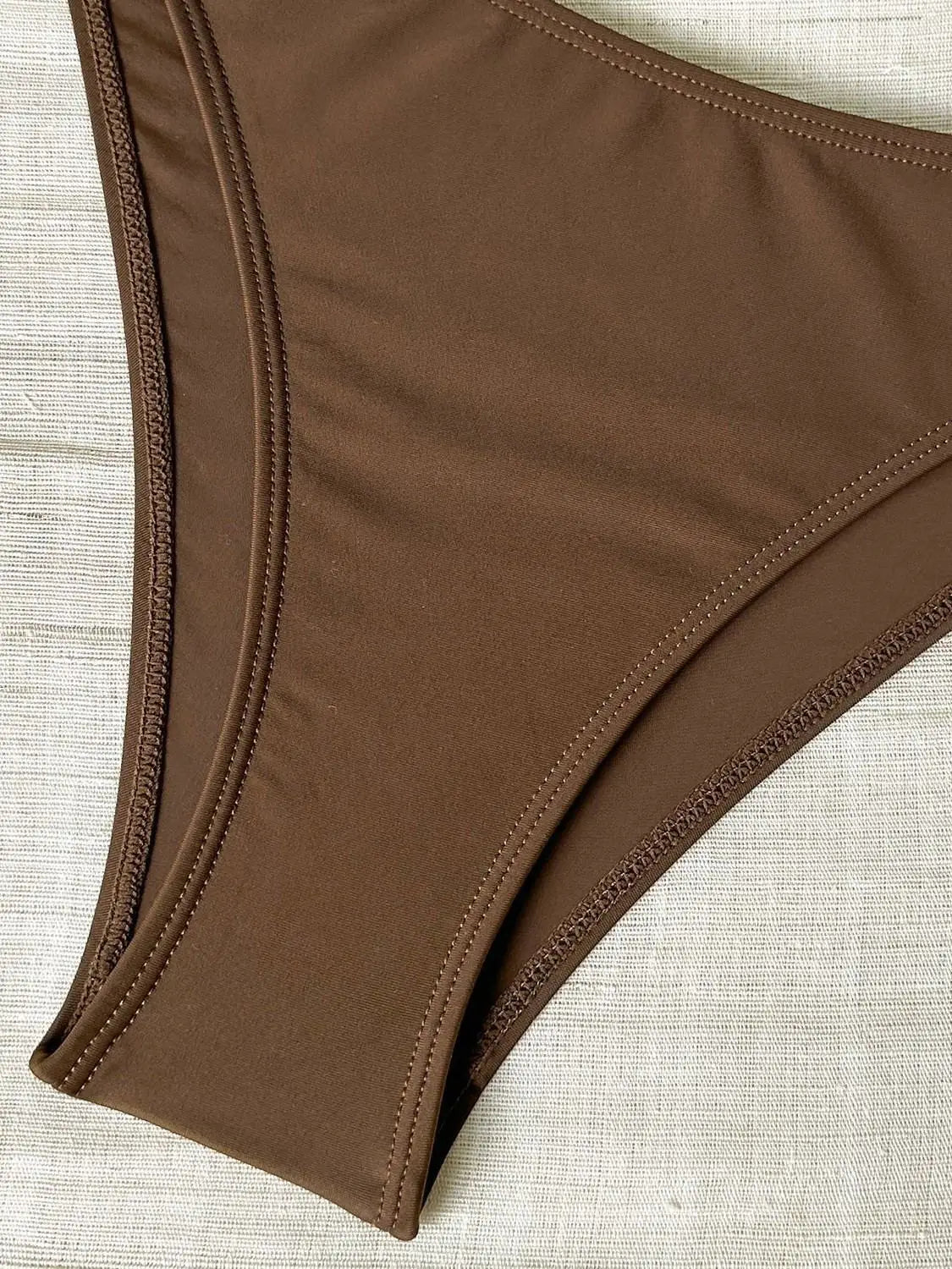 Solid Padded Bandeau Bikini Set