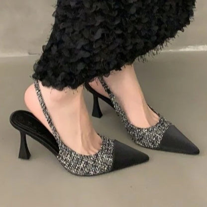 Pointed Toe Stiletto Backless Sandals
